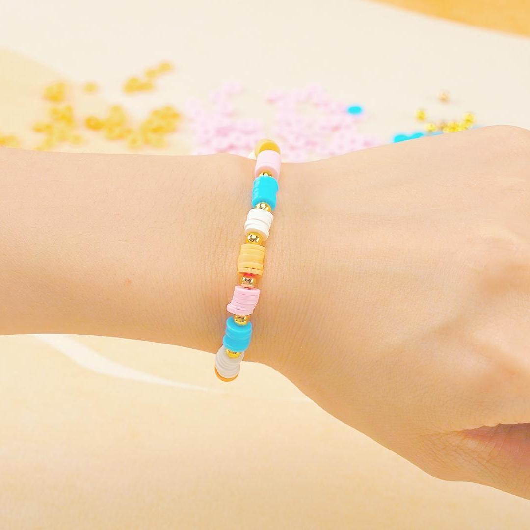 Light Color Clay Bead Bracelet
