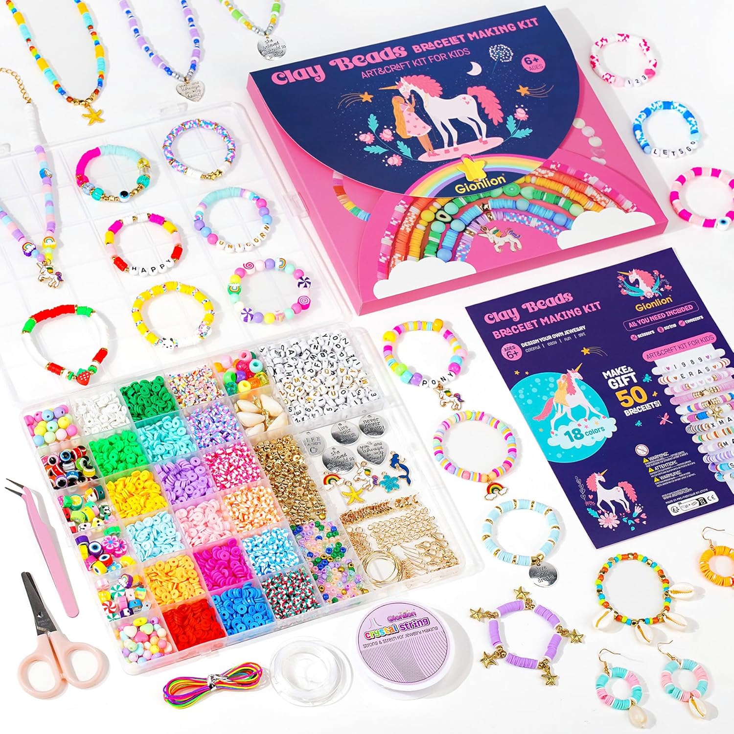 Gionlion Girls Gifts Toys Bracelet Making Kit
