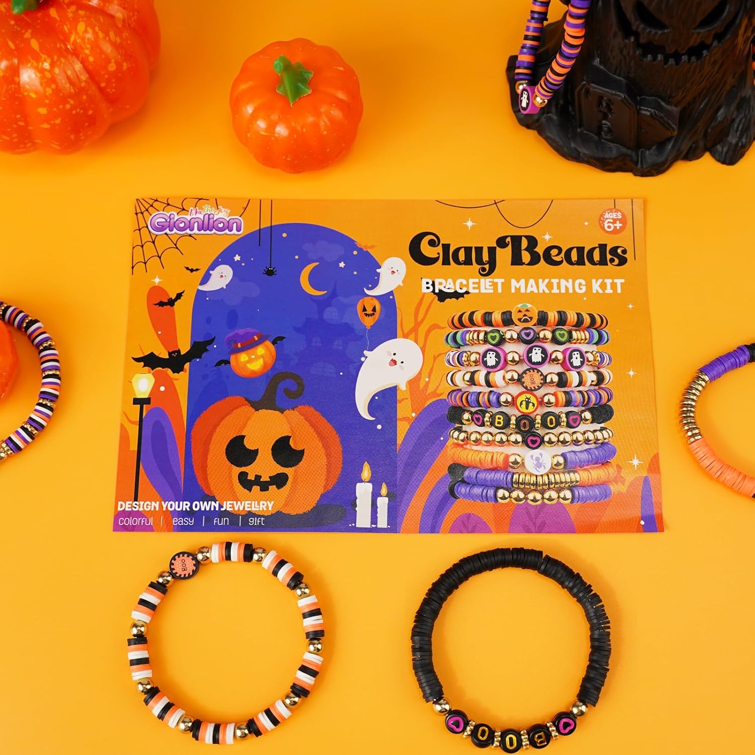 Gionlion 3000 Pcs Halloween Beads for Bracelets