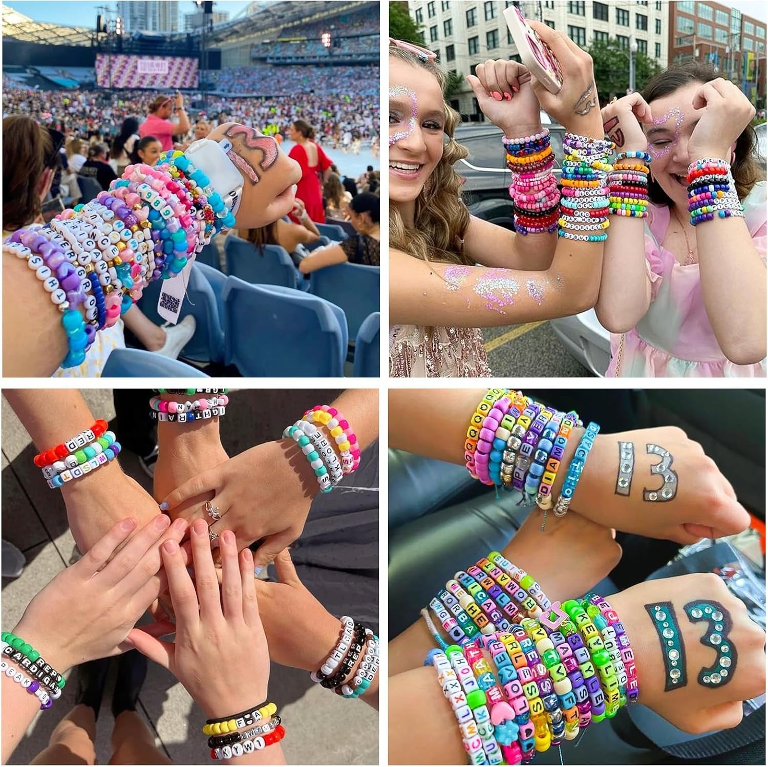 Gionlion 96 Colors 5 Boxes Bracelet Making Kit Pony Beads, Friendship Bracelet Kit with 850 Pcs Letter Beads, Rainbow Kandi Beads for Bracelets Jewelry Making Kit, Arts and Crafts Gifts for Kids