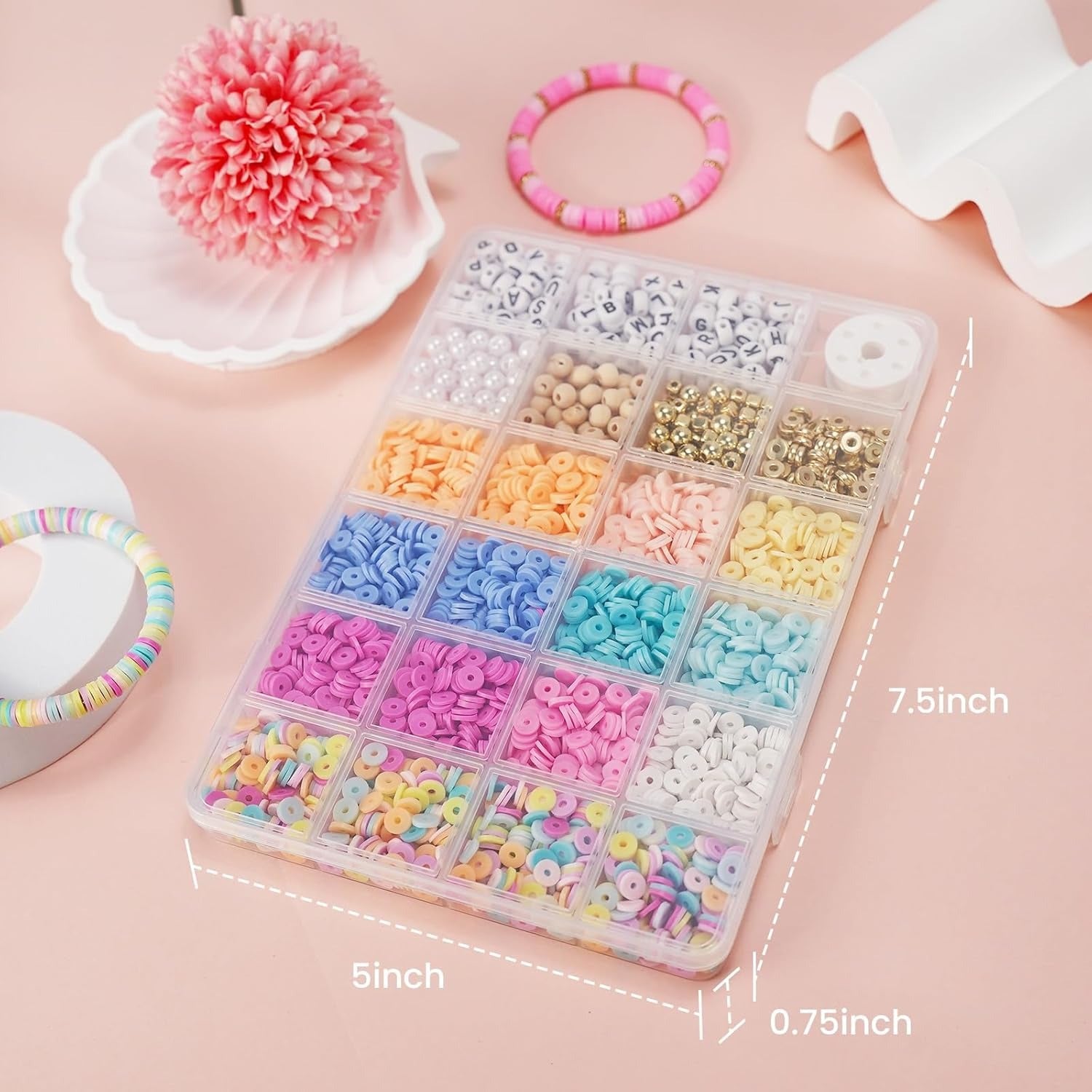 Gionlion 3000 Pcs Clay Beads for Bracelets (Pastel Whimsy)