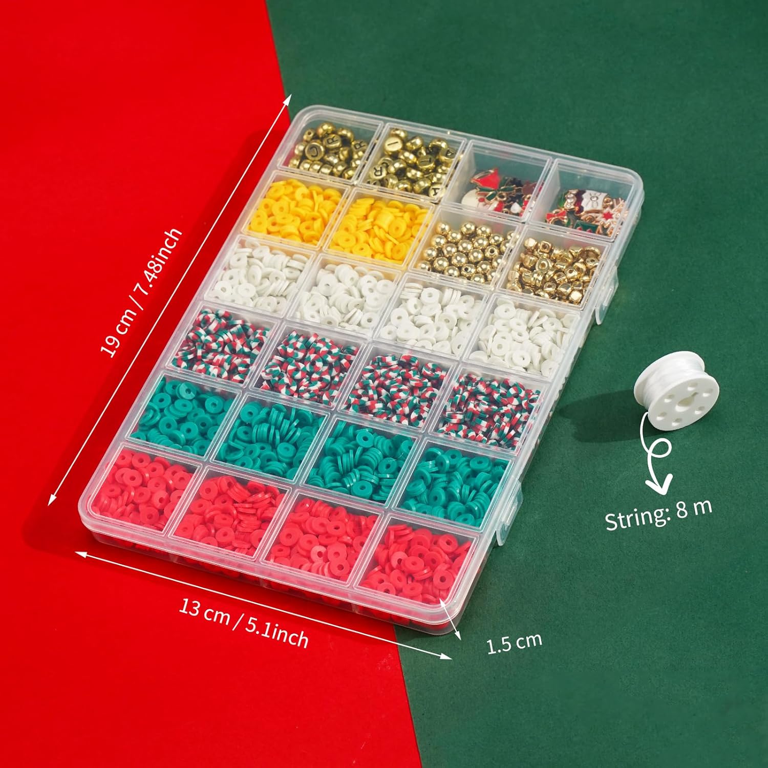 Gionlion 3000 Pcs Christmas Beads for Bracelets