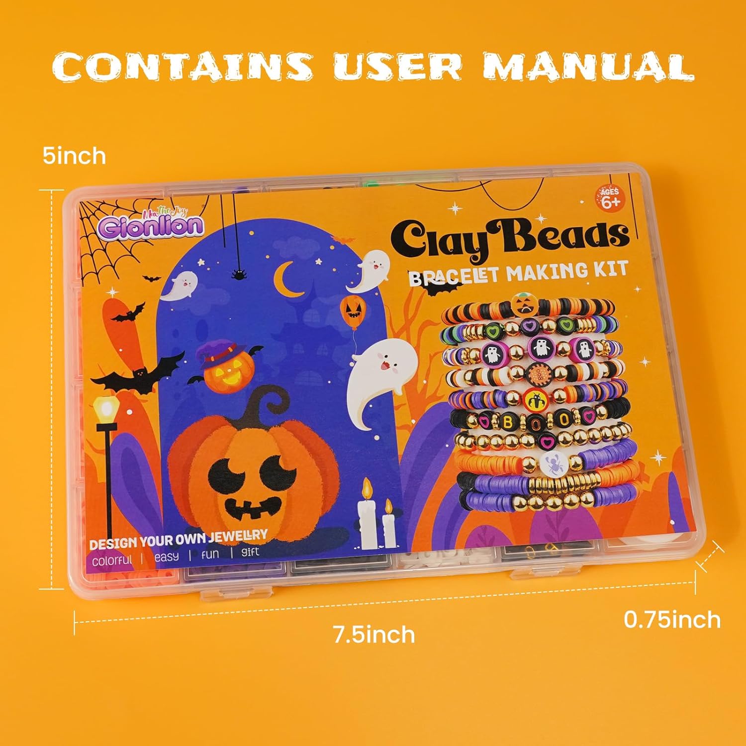 Gionlion 3000 Pcs Halloween Beads for Bracelets