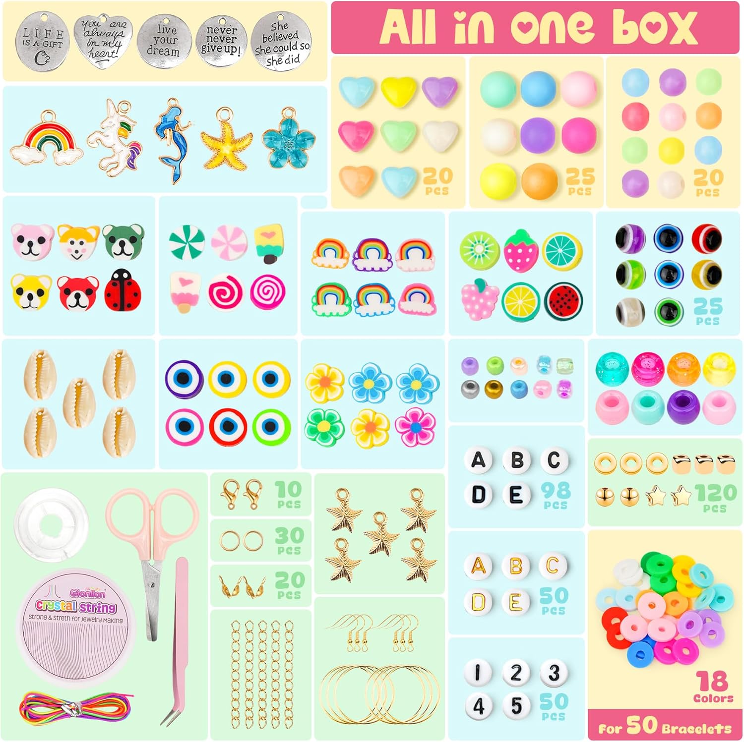 Gionlion Girls Gifts Toys Bracelet Making Kit