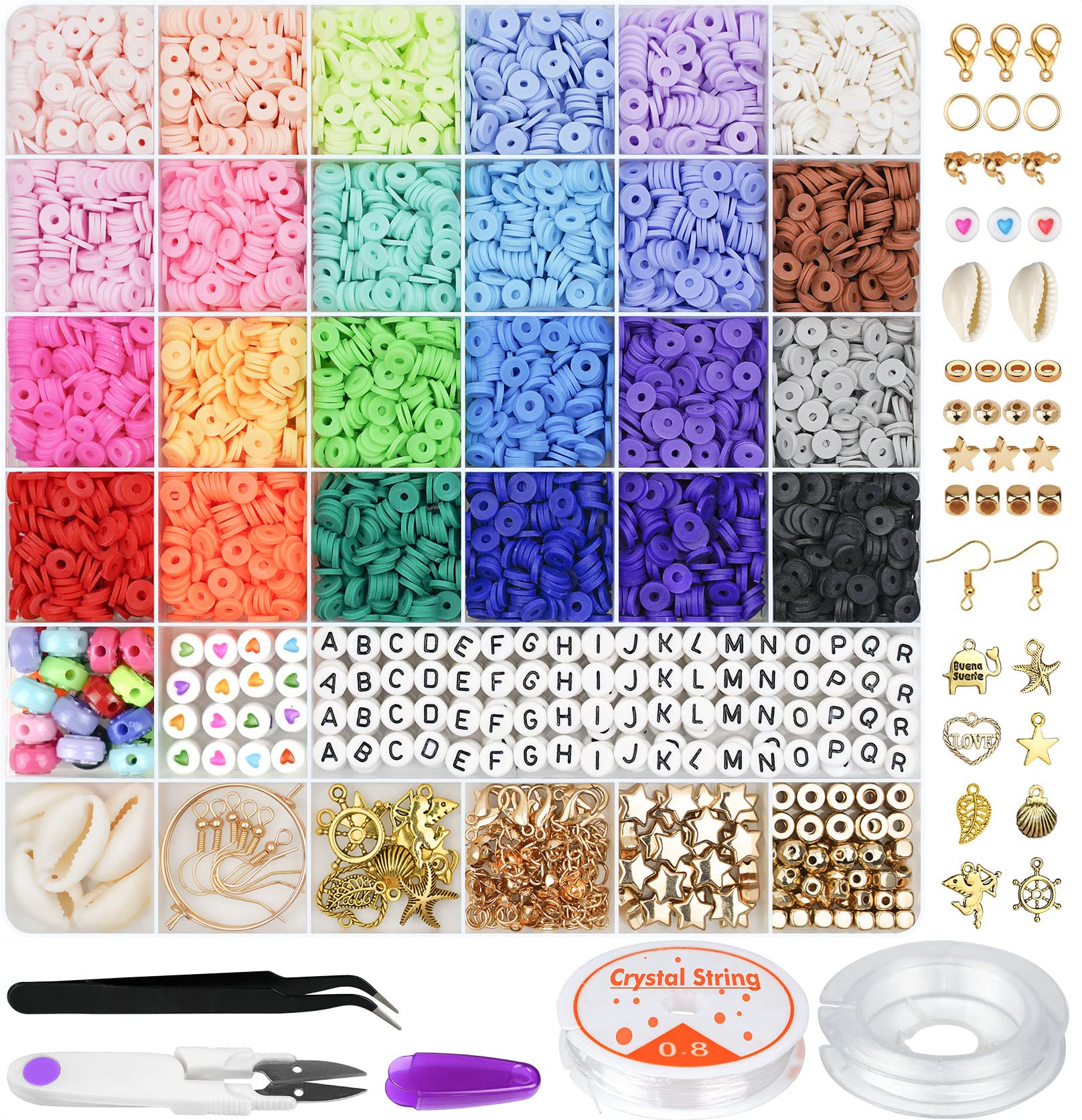 Gionlion 6000 Pcs Clay Beads Bracelet Making Kit
