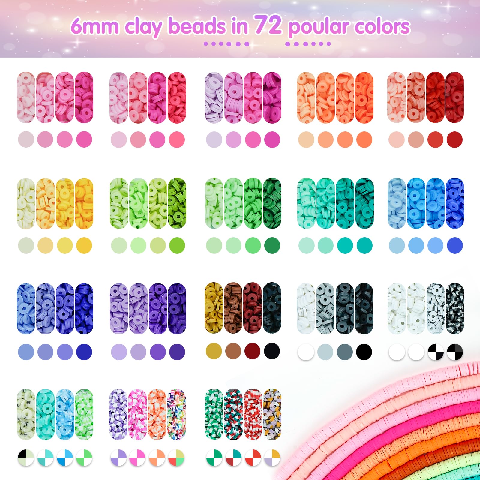 Gionlion 13000 Pcs Clay Beads Friendship Bracelet Making Kit