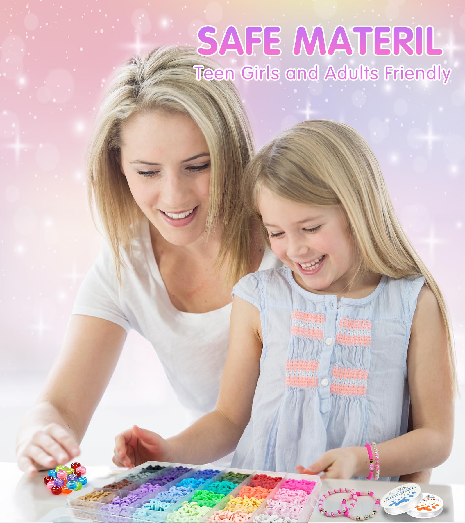 Gionlion 13000 Pcs Clay Beads Friendship Bracelet Making Kit