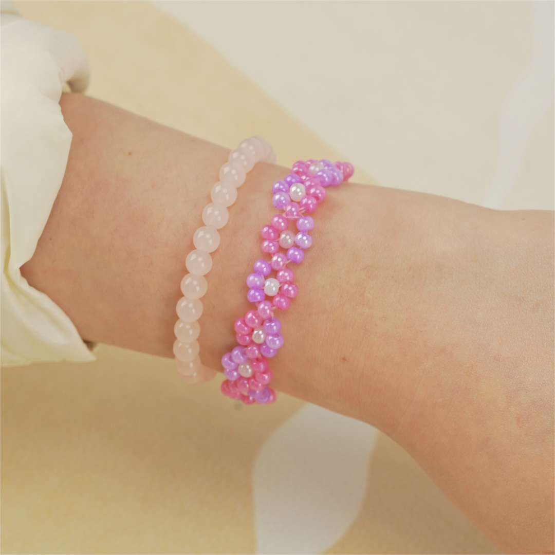 Purple-Pink Dual-Tone Floral Bracelet