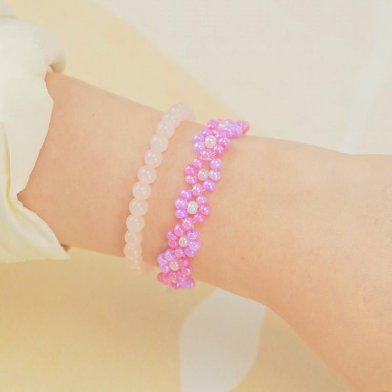 Purple-Pink Dual-Tone Floral Bracelet