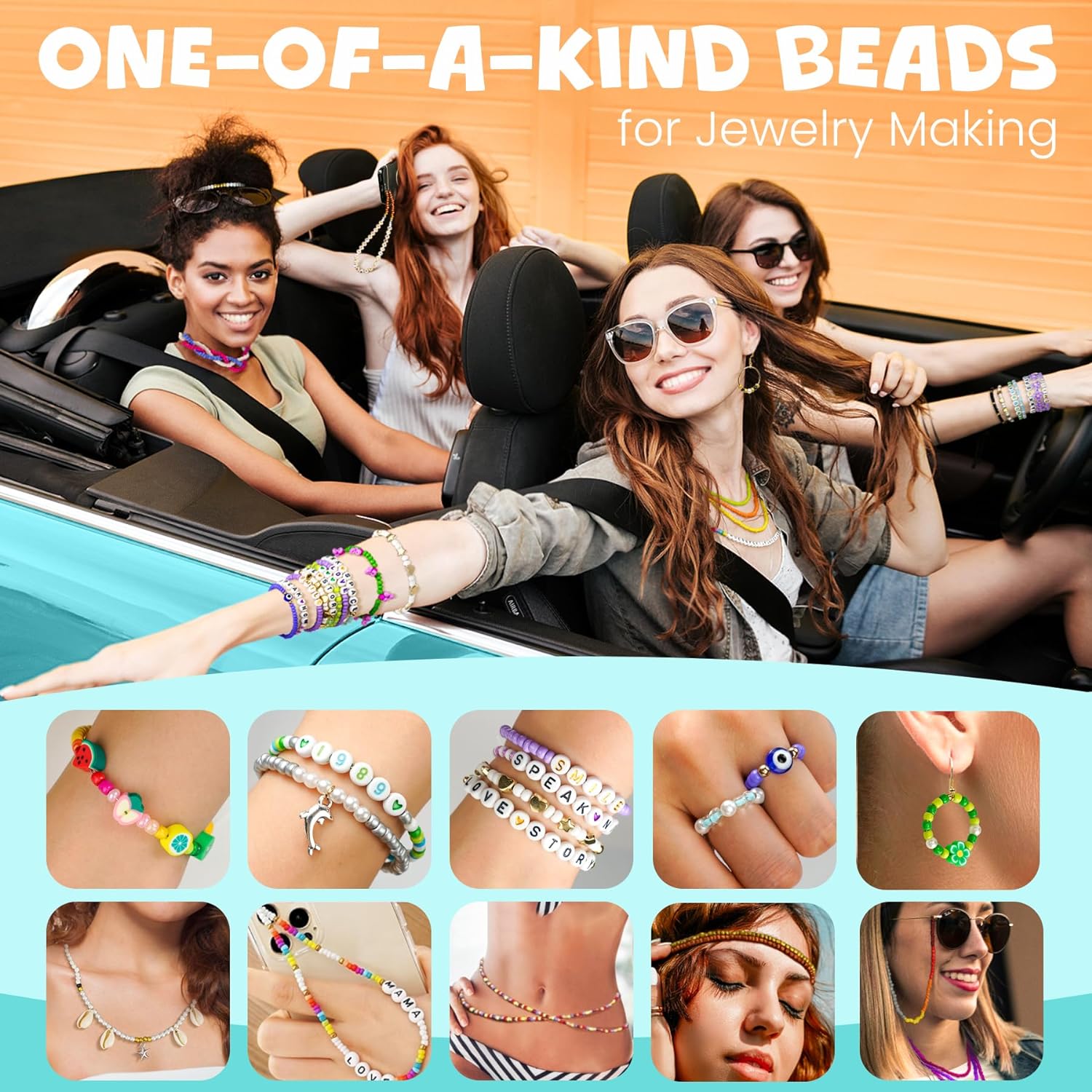 Gionlion 4mm Glass Seed Beads for Bracelets 2 Boxes 24 Colors Bracele