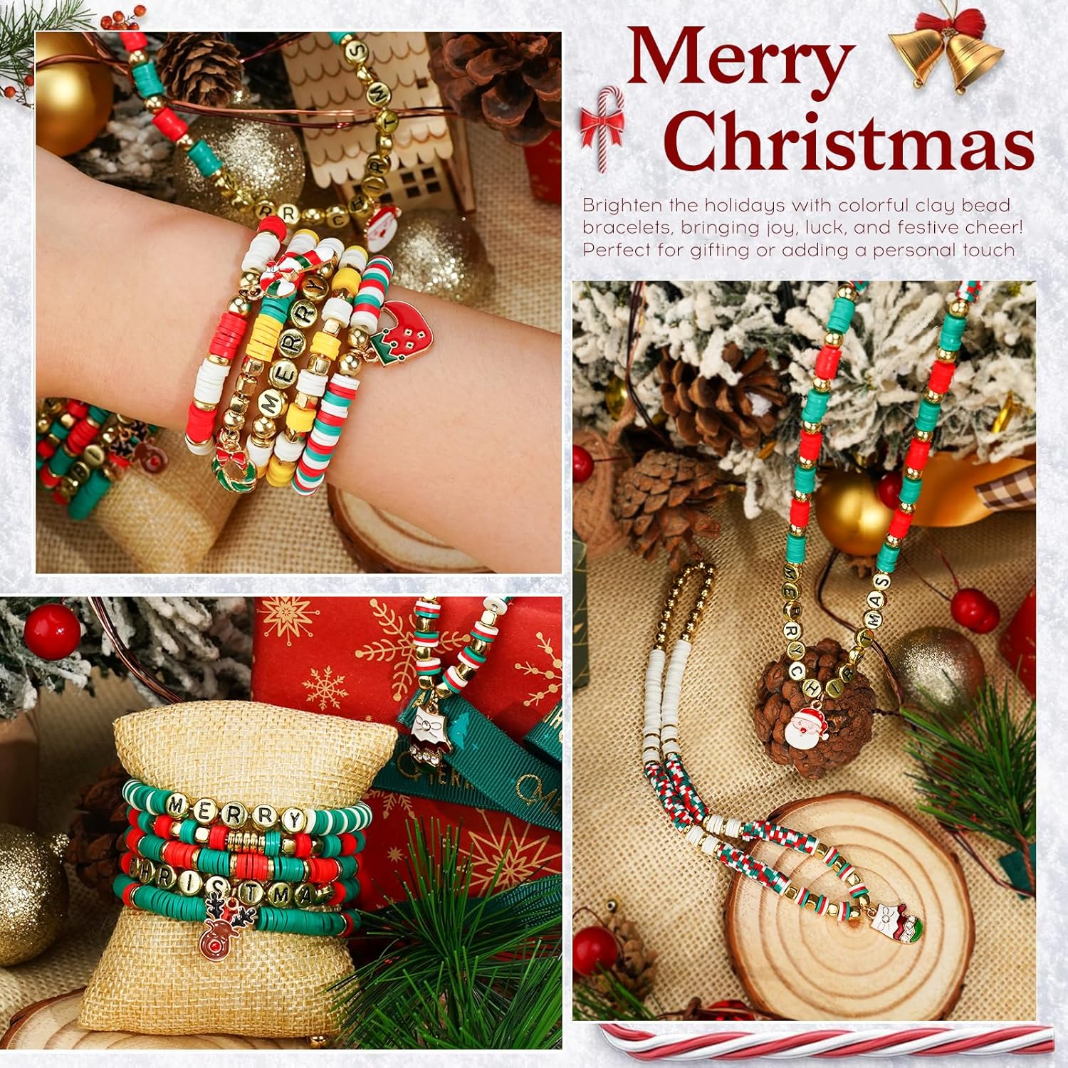 Gionlion 3000 Pcs Christmas Beads for Bracelets