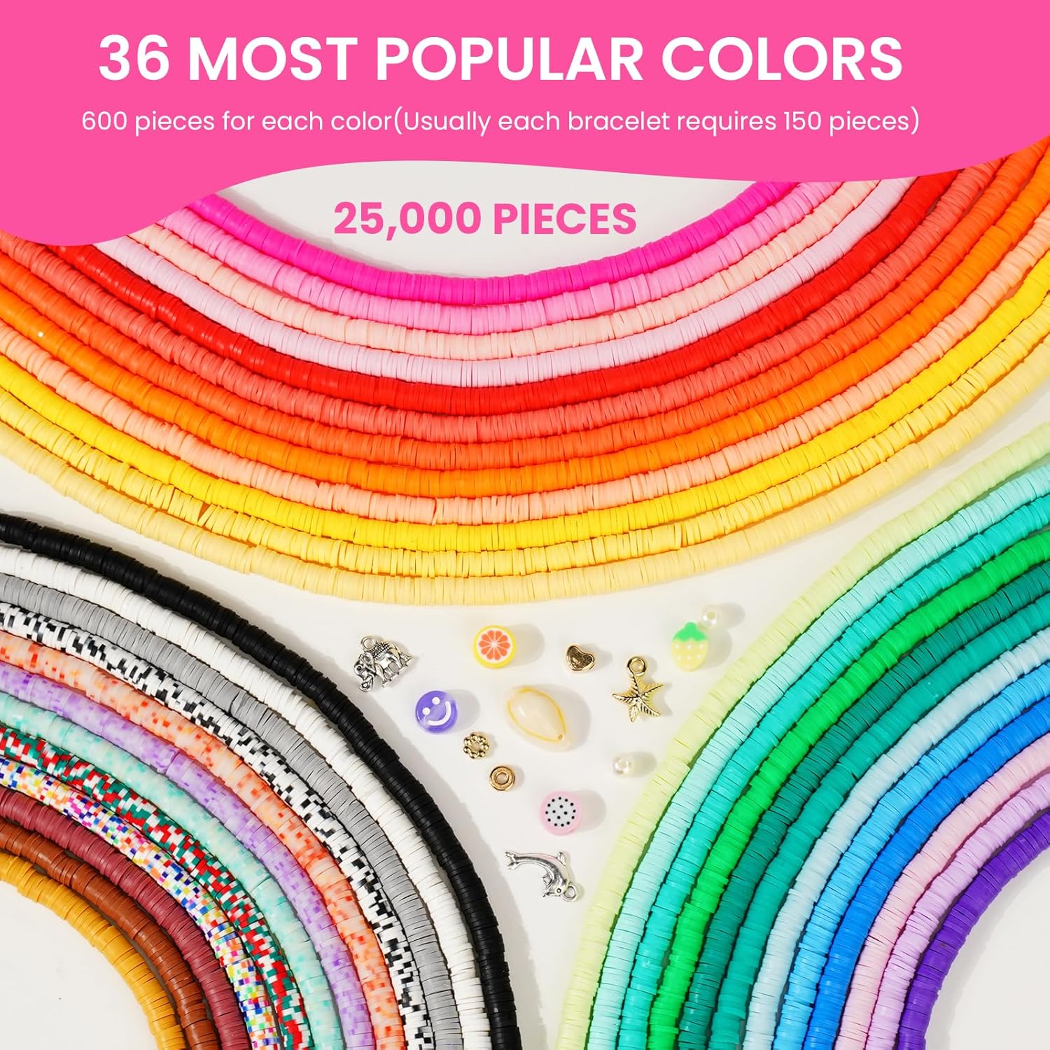 Gionlion 25000 Pcs Clay Beads Bracelet Making Kit for Gatherings