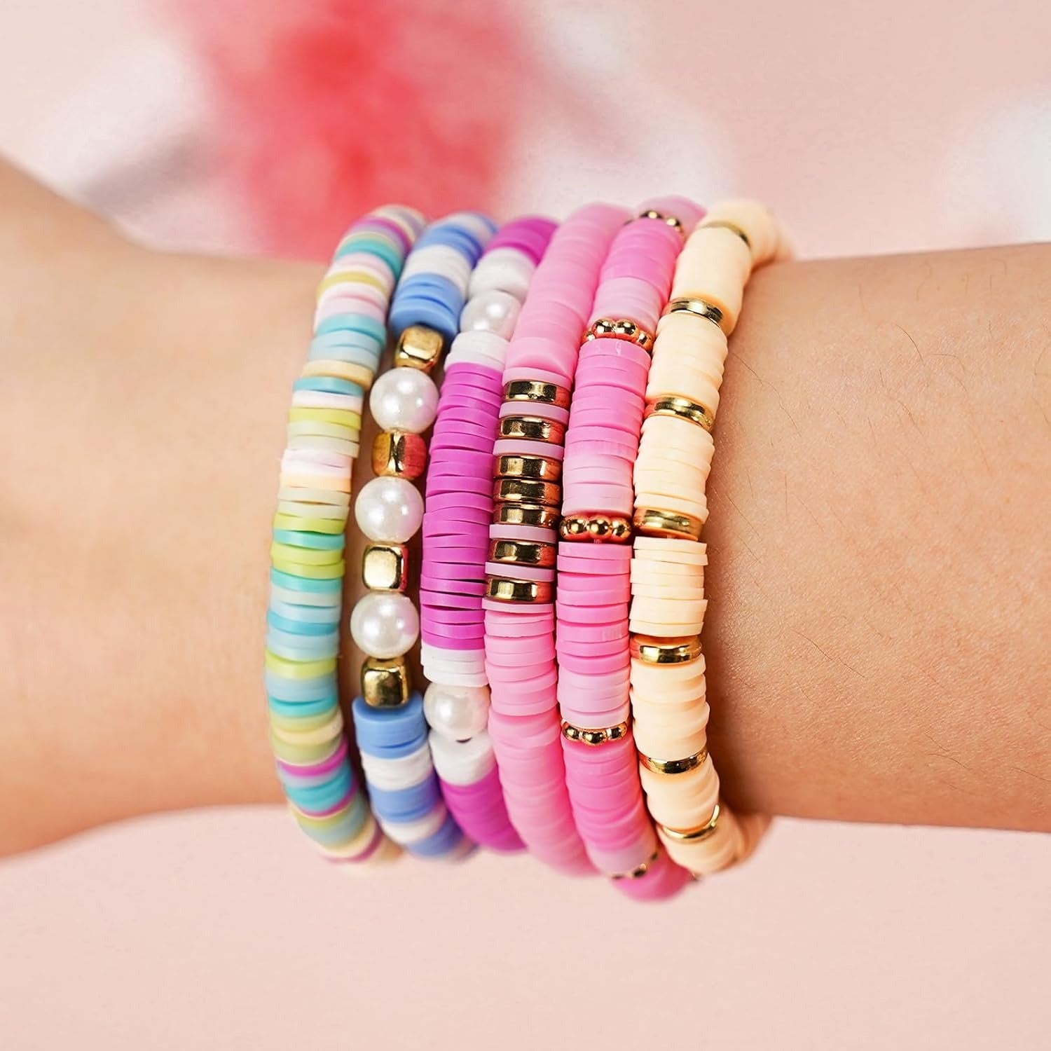 Gionlion 3000 Pcs Clay Beads for Bracelets (Pastel Whimsy)