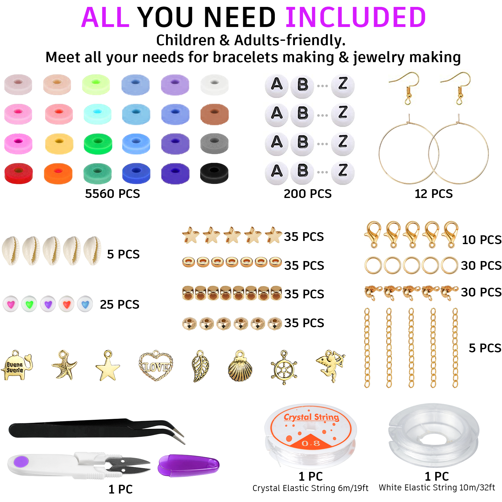 150 Pcs Charm Bracelet Making Kit - Gionlion Jewelry Making Supplies B