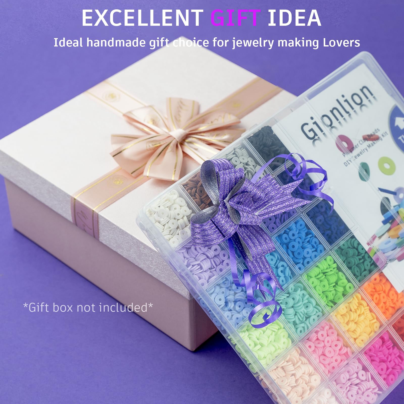 Gionlion 6000 Pcs Clay Beads Bracelet Making Kit